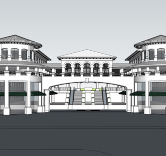 欧式商业楼su模型