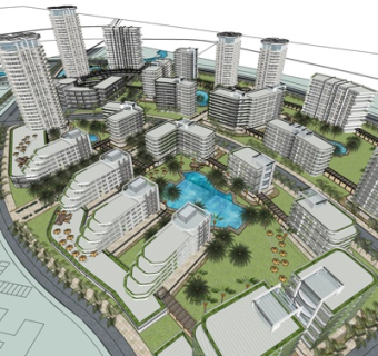 欧式高层住宅规划su模型