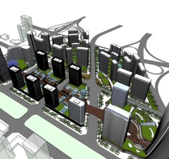 欧式高层住宅规划su模型