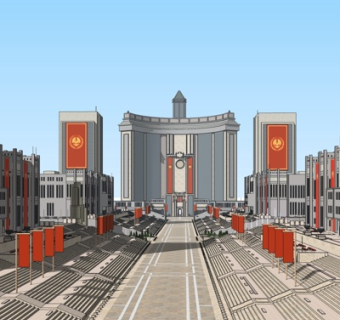 中式商业楼su模型