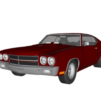 现代小汽车su模型