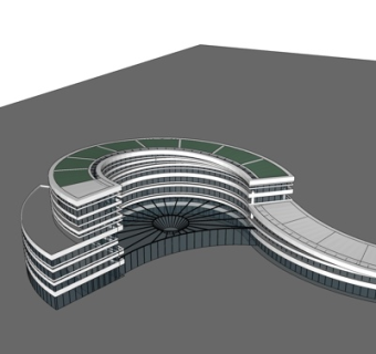 现代办公楼规划su模型