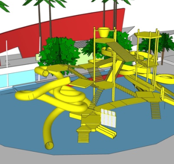 现代儿童游乐设备su模型