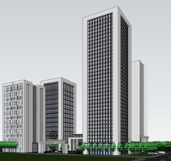 现代高层办公楼su模型