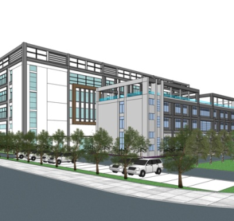 现代办公楼外观su模型