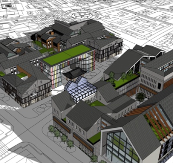 中式别墅规划su模型