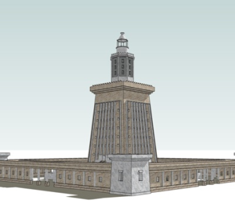 新中式楼塔su模型