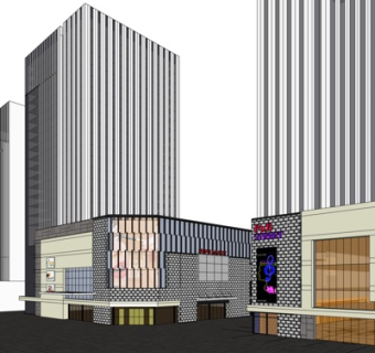 现代购物广场su模型