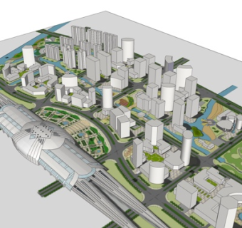 现代高层住宅规划su模型