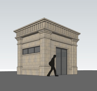 中式廊架凉亭su模型