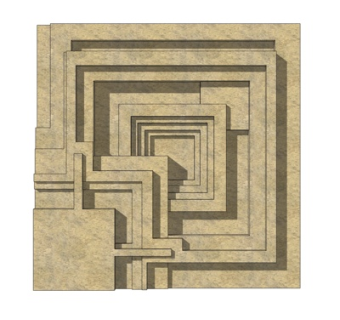 中式景观墙su模型