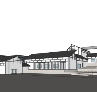 中式古建民房su模型