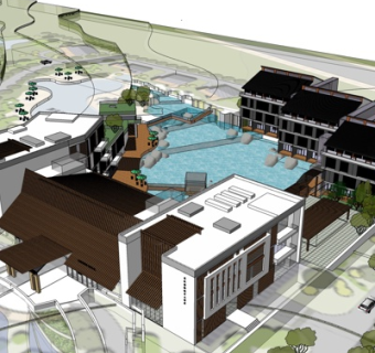 中式别墅规划su模型