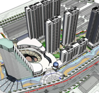 欧式高层住宅规划su模型