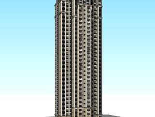 欧式<em>高层公寓</em>su模型