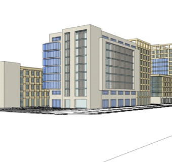 现代办公楼外观su模型