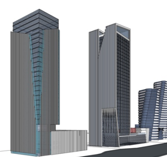 现代高层办公楼su模型