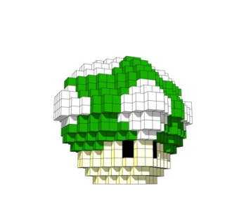 现代马里奥像素雕塑su模型