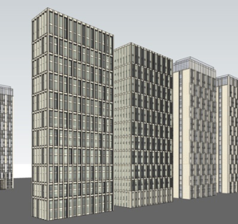 现代高层住宅su模型