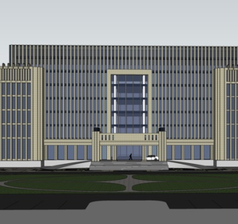 现代办公楼外观su模型