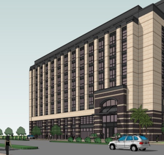 欧式酒店外观su模型