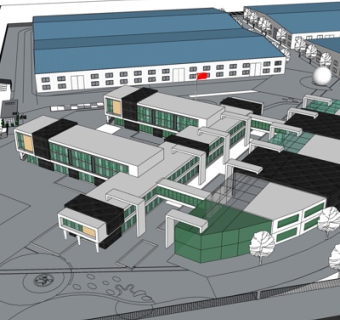 现代办公楼规划su模型