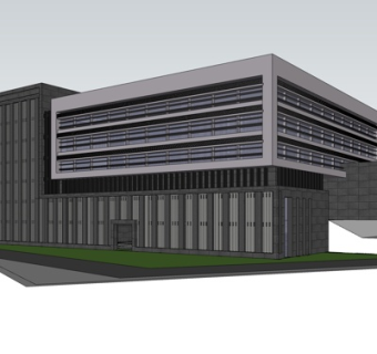 现代办公楼外观su模型