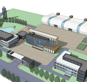 现代办公楼规划su模型