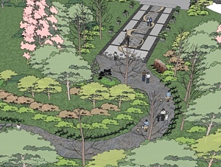 现代公园景观规划su模型