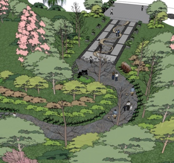 现代公园景观规划su模型