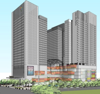 现代高层办公楼su模型