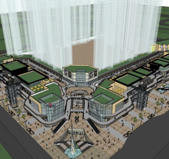 欧式高层住宅规划su模型