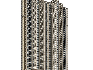 欧式<em>高层公寓</em>su模型