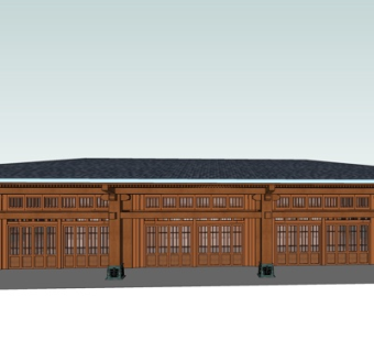 中式古建殿宇su模型