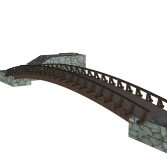 中式石拱桥su模型