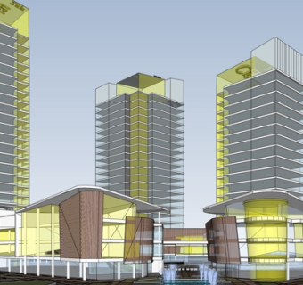 现代高层办公楼su模型