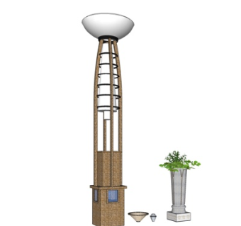 现代景观灯su模型