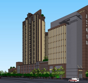 现代高层办公楼su模型