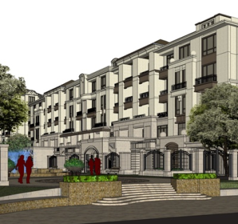 欧式公寓楼su模型