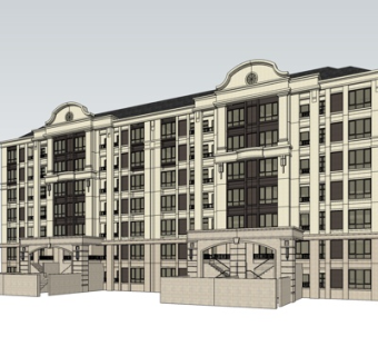 欧式公寓楼su模型