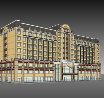 欧式酒店su模型