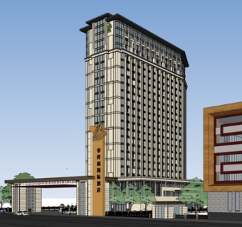 现代酒店su模型