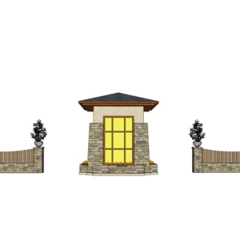 欧式门卫室su模型