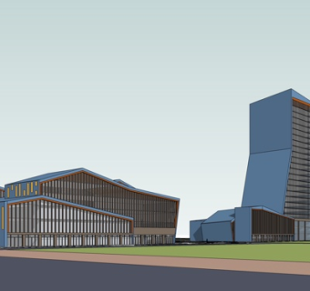 现代高层办公楼su模型