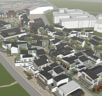 新中式别墅规划su模型