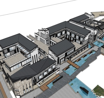 新中式房屋建筑规划su模型