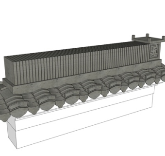 中式屋檐su模型