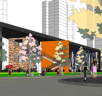 现代公园景观su模型