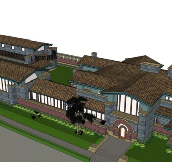 欧式酒店su模型