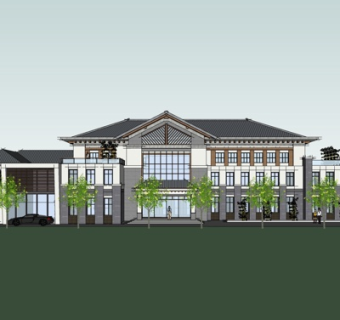 现代商务会所su模型